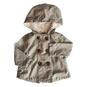 ❤️ TAHARI Polka Dot Gray And White Hoodie Jacket Size 12 Months
